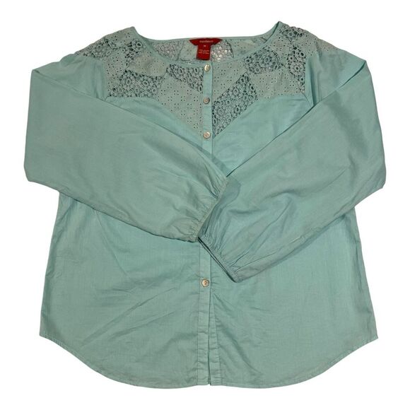 Sundance Tops - Sundance Aqua Blue Open Lacework Long Sleeve Boho Peasant Blouse Size‎ Medium